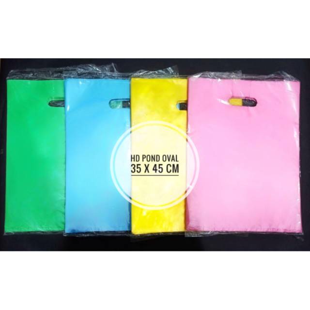 Kantong Plastik Packing Online Shop 35x45 Olshop Warna / HD Pond Oval Plong Shopping Bag Tebal Murah