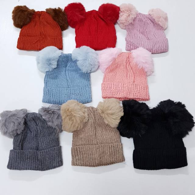 Raine Pompom Cap/Topi Kupluk/Topi Anak/Topi Bayi