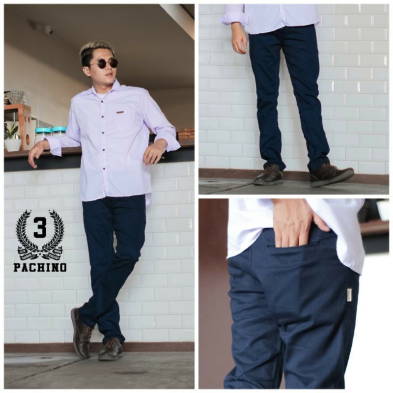 Celana Chino Panjang Pria Slimfit Katun Strecth Twill Melar Original Pachino Premium Distro