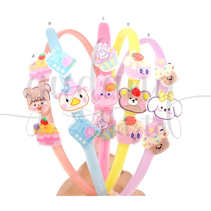 Bando Dessert Bear Bandana Motif Beruang Makan Headband GH 211310