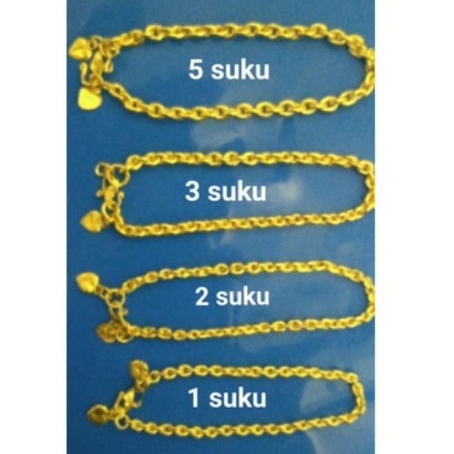 GELANG RANTAI MEDAN RANTAI NORI LAPIS EMAS 24k