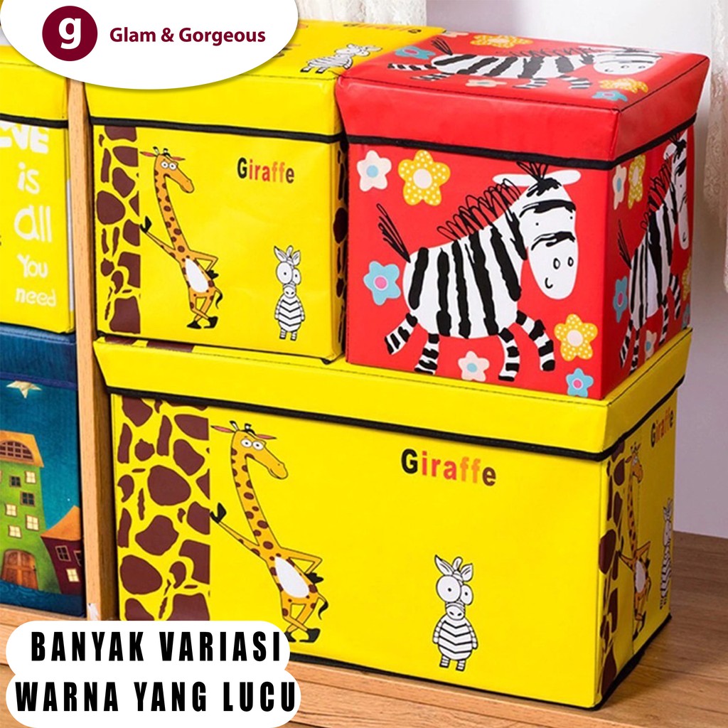 SB004 - Animal Storage box / Storage Stool / Tempat Mainan Ukuran 30cm