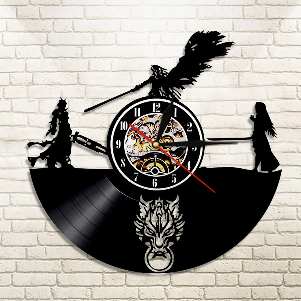 Vinyl Wall Clock Modern Home Room Art Decoration Final Fantasy 7 Adventure Anime Ps Pc Games Shopee Indonesia