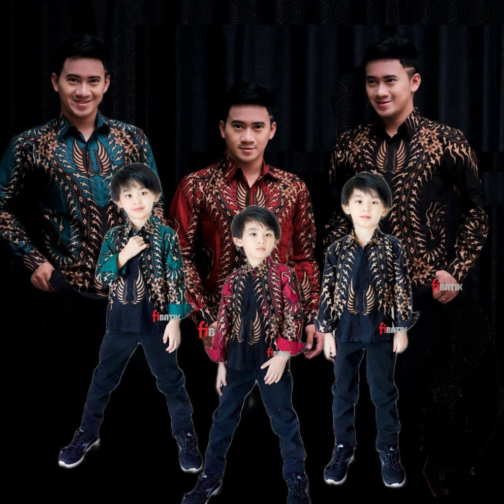 TERBARU Couple sweet || couple batik ayah dan anak cowok BATIK MERAH Batik Hitam Batik Hijau