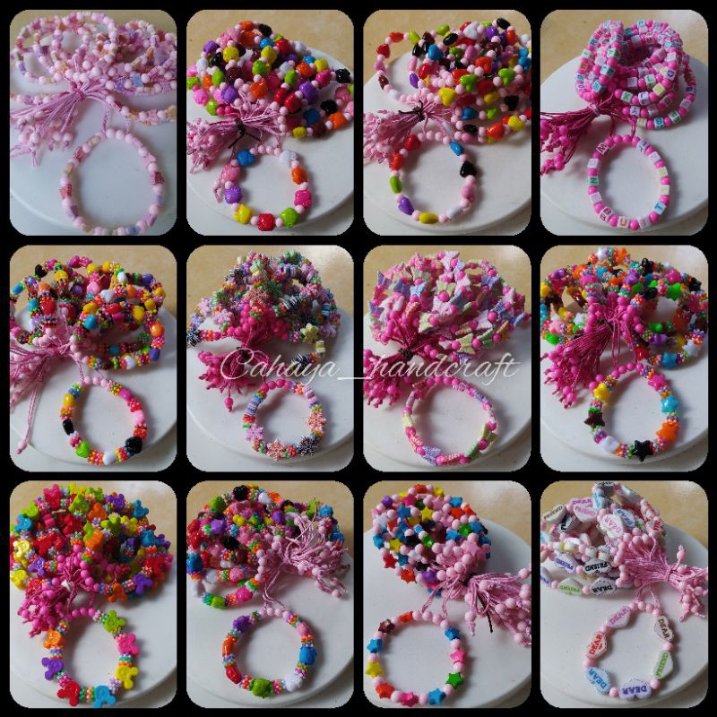 Gelang Mute Mote Anak Colorfull Berbagai Motif Lucu Aneka Warna