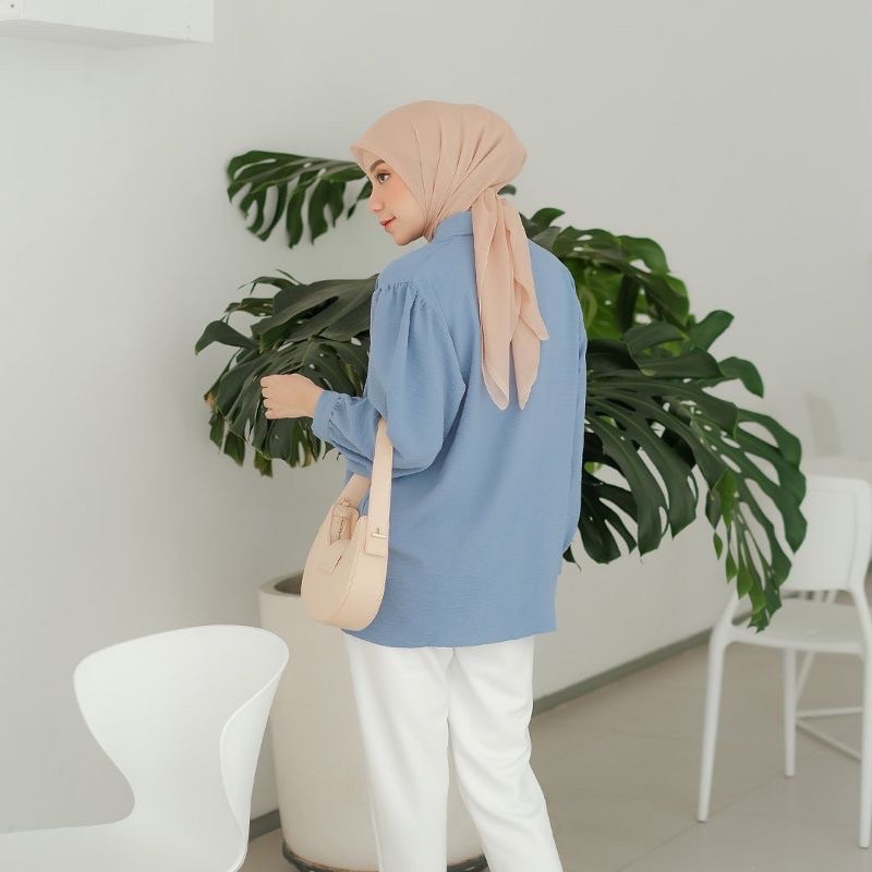 Kemeja Crincle | Kemeja Wanita Crincle | Kemeja Wanita Kekinian | Hyuna Shirt Crincle