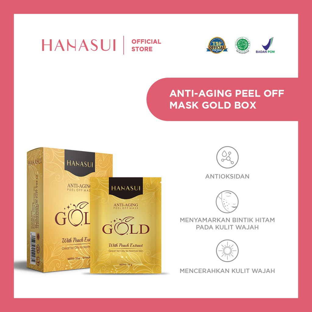 ✨ AKU MURAH ✨[BPOM] Hanasui Peel Off Mask / Masker Emas Hanasui / Anti Aging