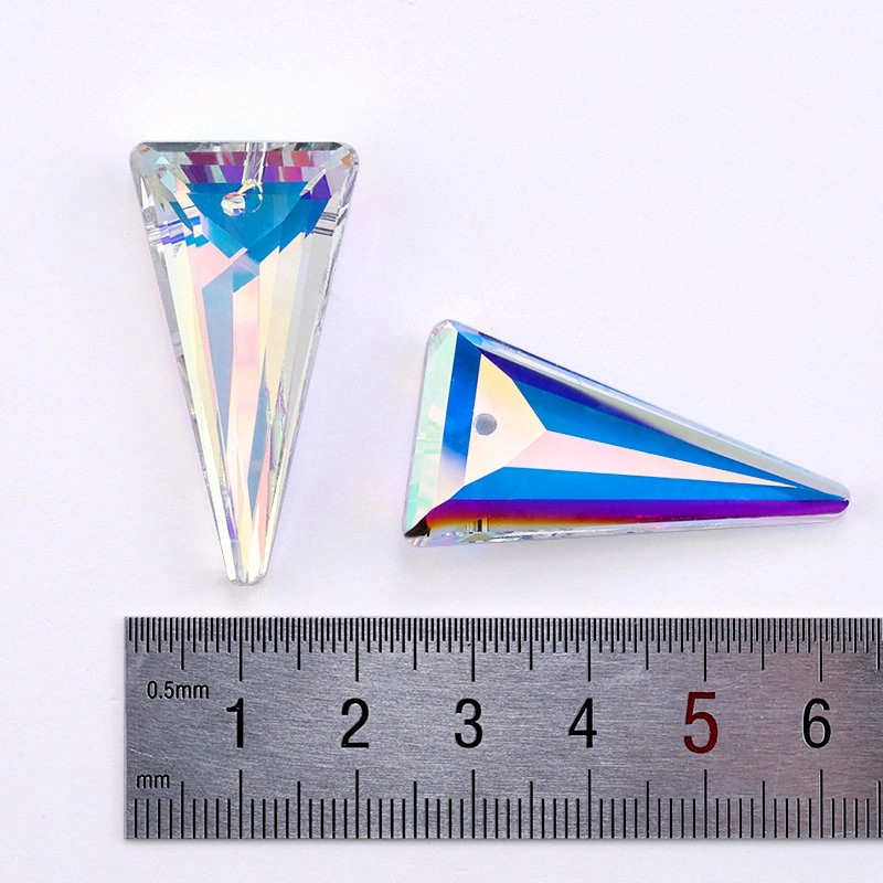 38mm 8pcs/lot kristal 6480 Spike Pendant Austria kaca manik-manik bentuk segitiga Panjang rhinestone