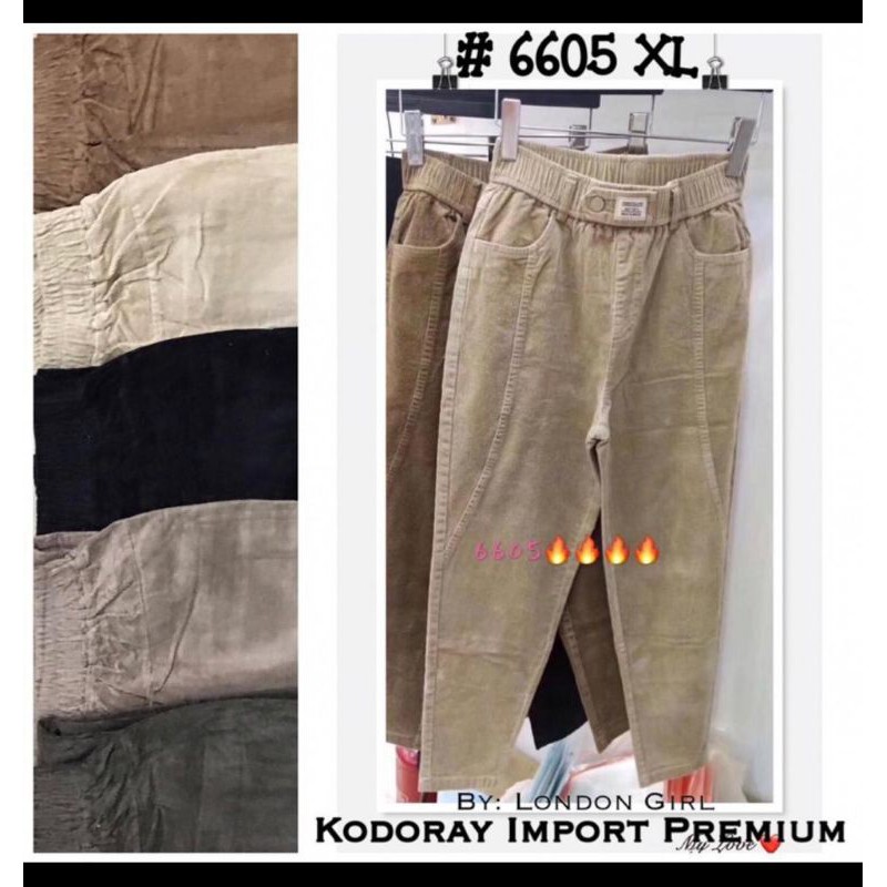 celana coduroy import fit XL london girl | baggy pants 05 XL