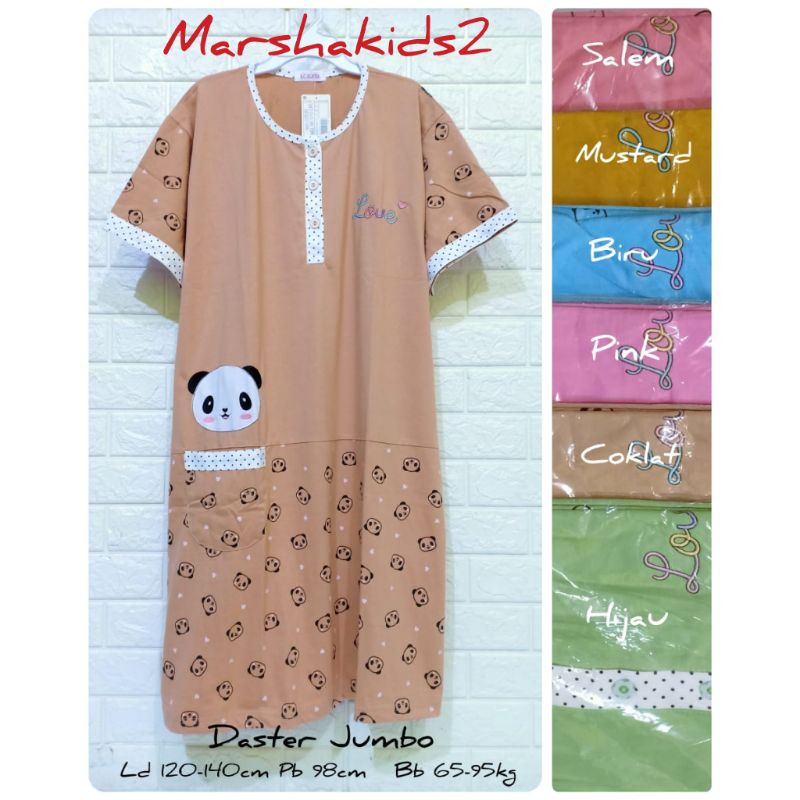 Daster kaos jumbo dewasa Tiana by Sofie daster kancing depan jumbo big size Ld 120cm-140cm