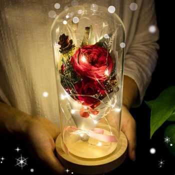 Bunga Mawar Lampu Led Bunga Mawar Dekorasi Lampu Led Bunga Mawar Beauty and The Beast Rose MW