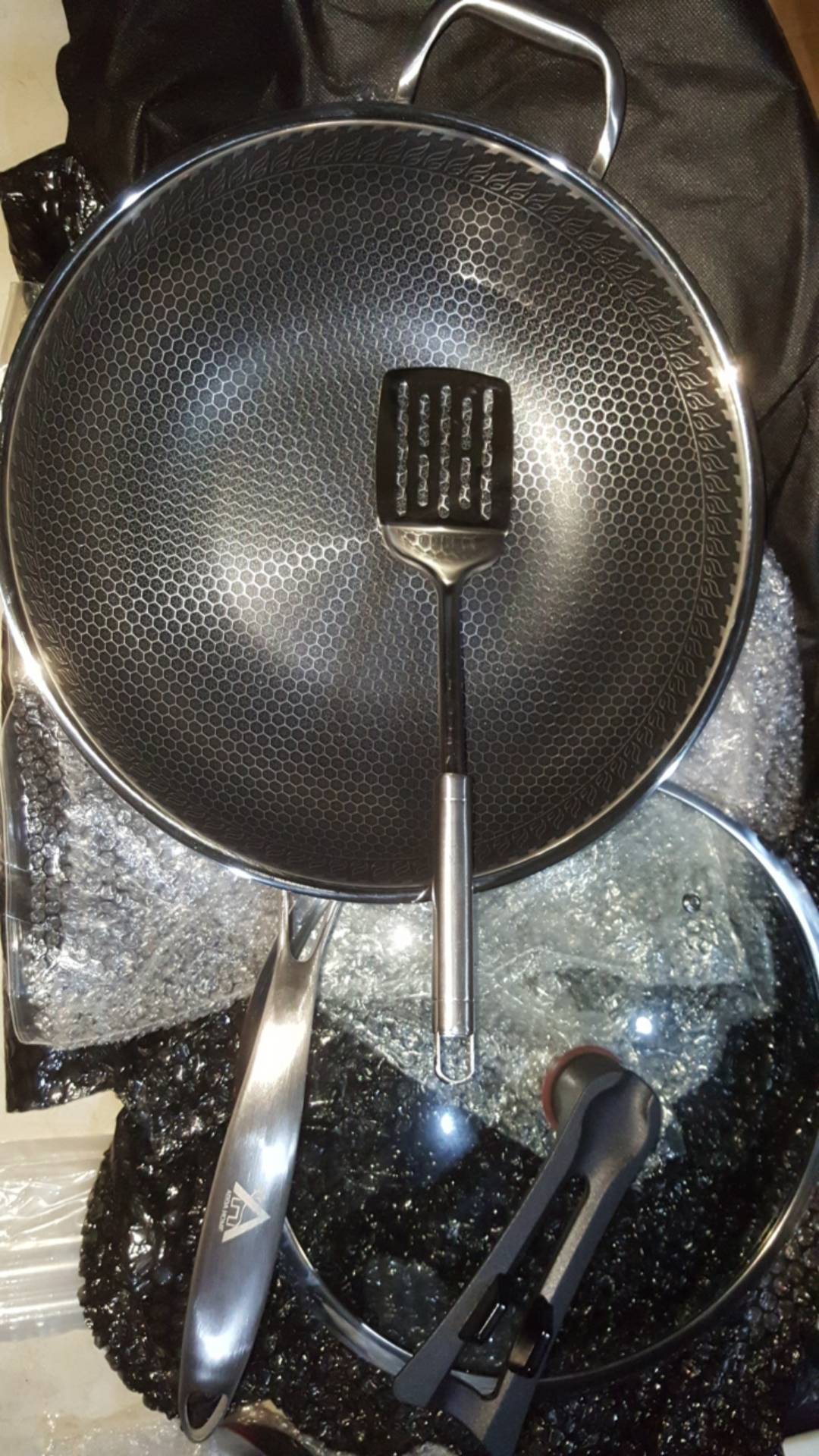 Premium Wajan Penggorengan Kuali Wok Pan Stainless 304 Anti Gores Anti Lengket Menjaga Kesehatan