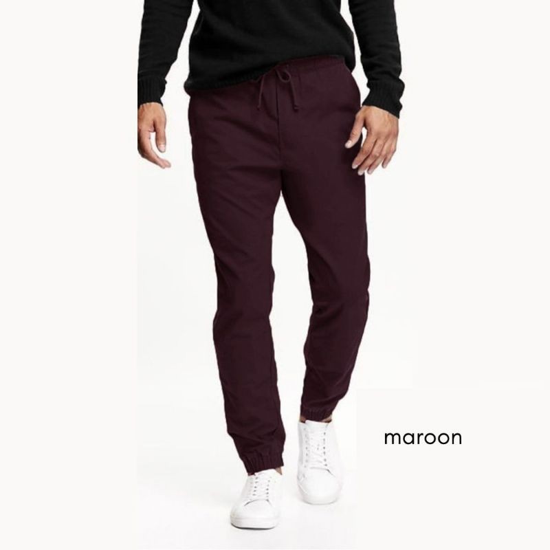 celana jogger pria joger jeans ANKO ORIGINAL slim jogger maroon
