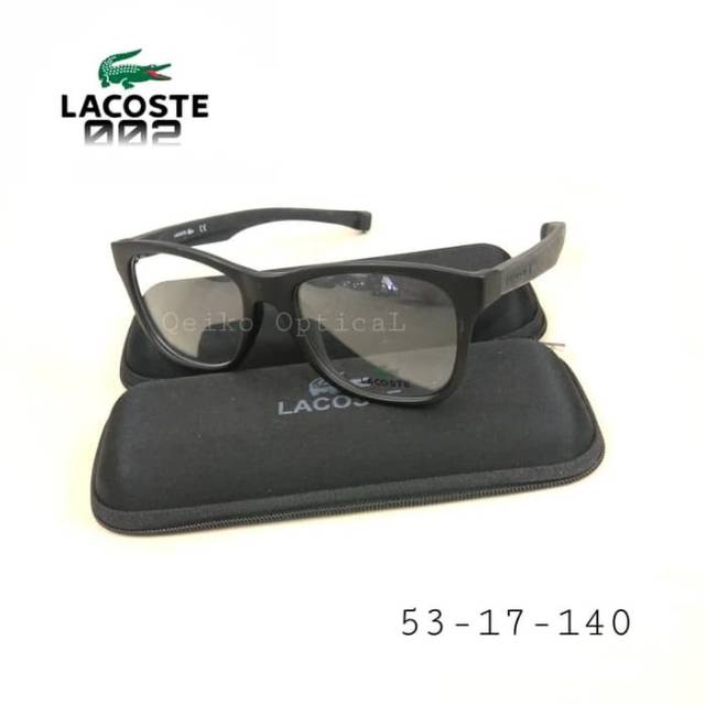 Kacamata Frame Minus Pria Wanita Lacoste 036 Black - Model Kotak Besar