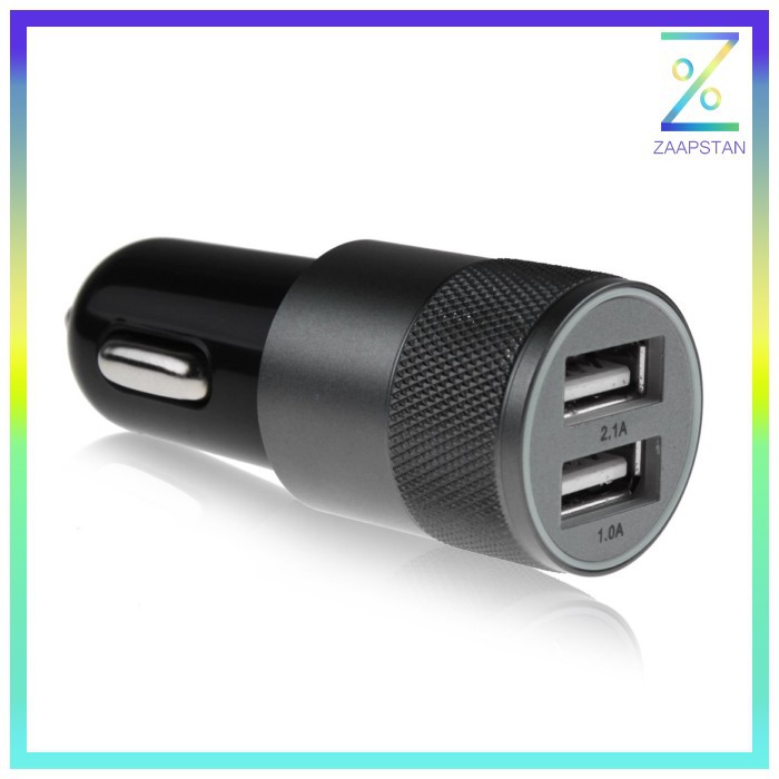 Fashion Dual USB Car Charger 2.1A - FM-001 - Black