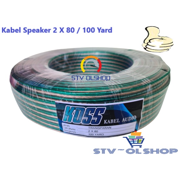 Kabel Speaker Transparan 2X80 KOSS 100Y / Kabel Audio Speaker