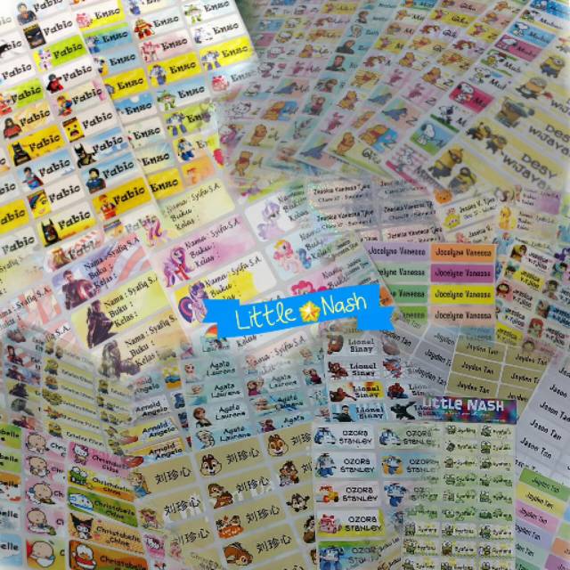 Stiker Label Nama Waterproof - Polos