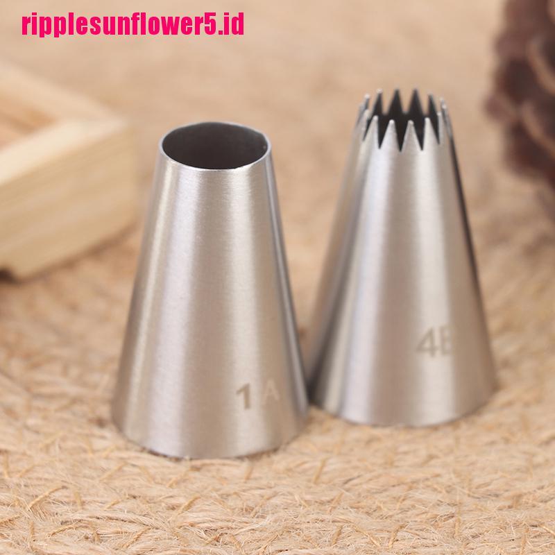 4pcs Spuit Piping Bahan Stainless Steel Ukuran Medium Untuk Dekorasi Kue