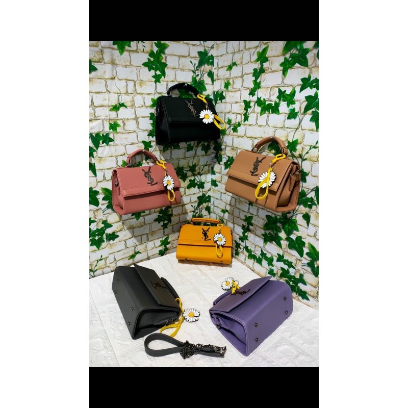 TAS YSL BUNGA PUTIH kaki 4