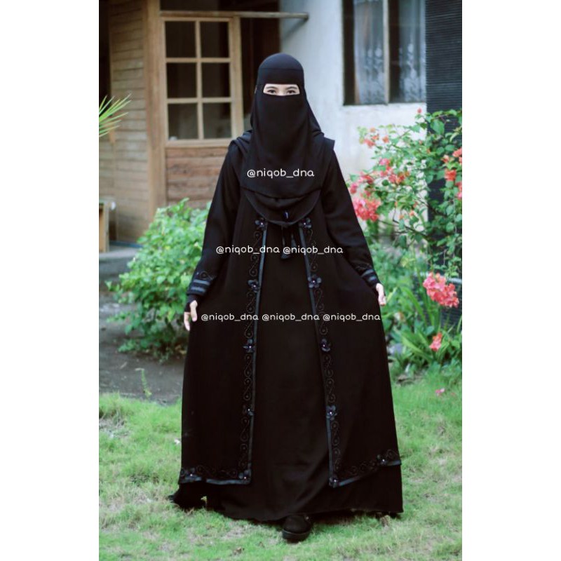 Abaya Bassic Hitam Jetblack Dress Hitam Masturoh Temboro Gamis Outer Hitam Terbaru AURORA