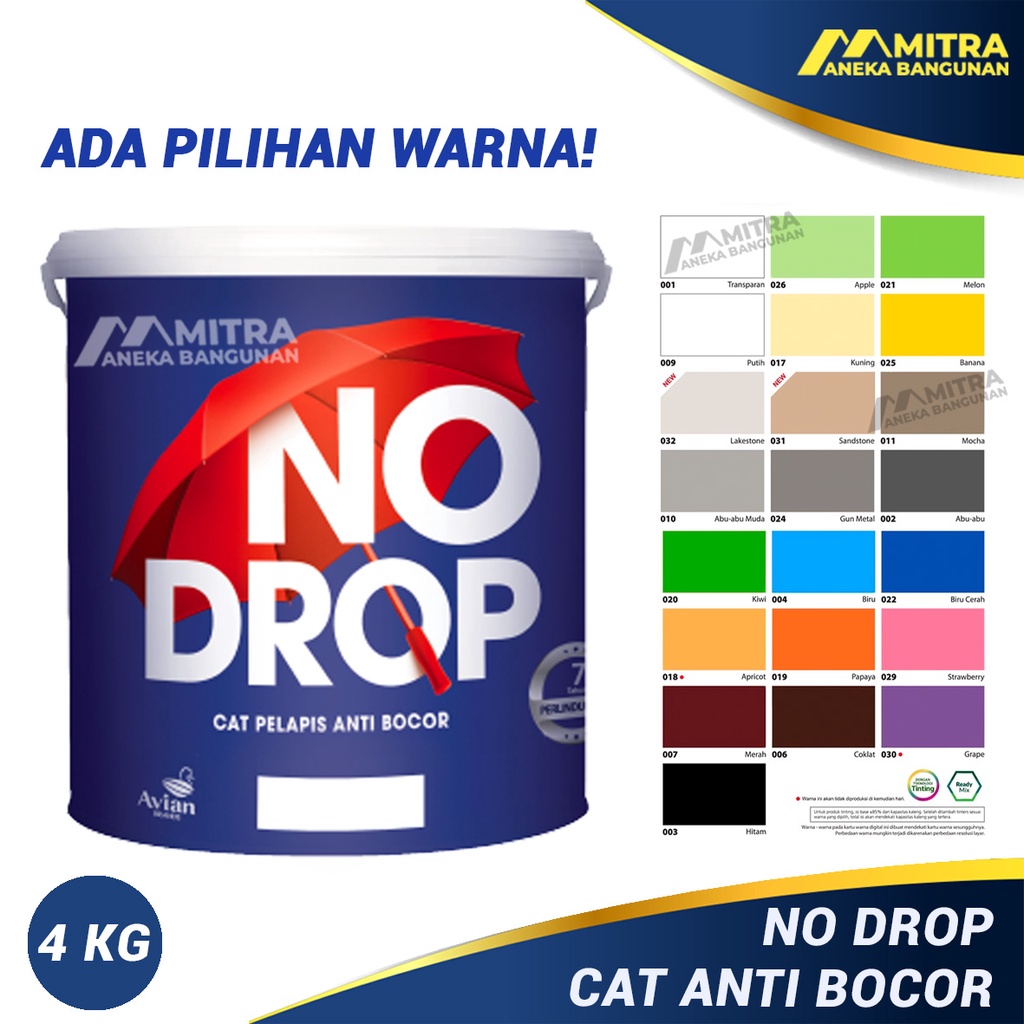 Promo No Drop Tinting / Cat Waterproof No Drop Anti Bocor 4 Kg