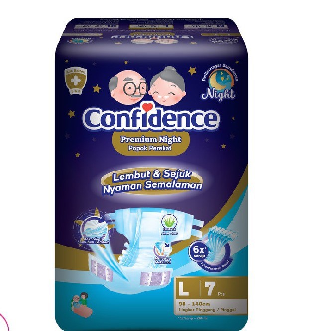 Confidence Premium Night Perekat L7 Popok Dewasa