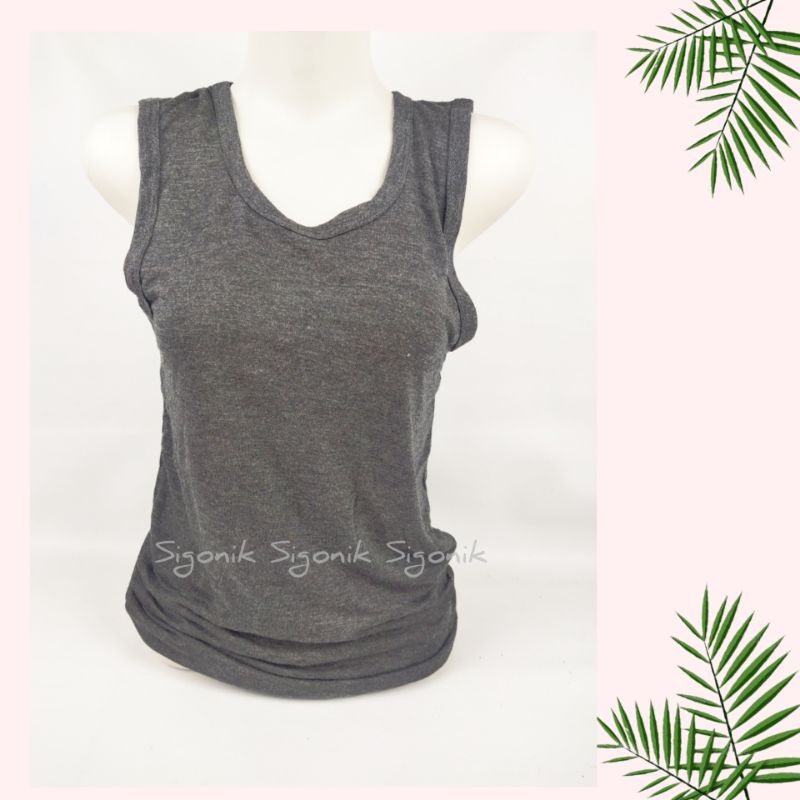 Singlet Tank Top Wanita Dewasa Kurus Remaja ABG L fit XL Tengtop TALI BESAR Katun Murah Sigonik