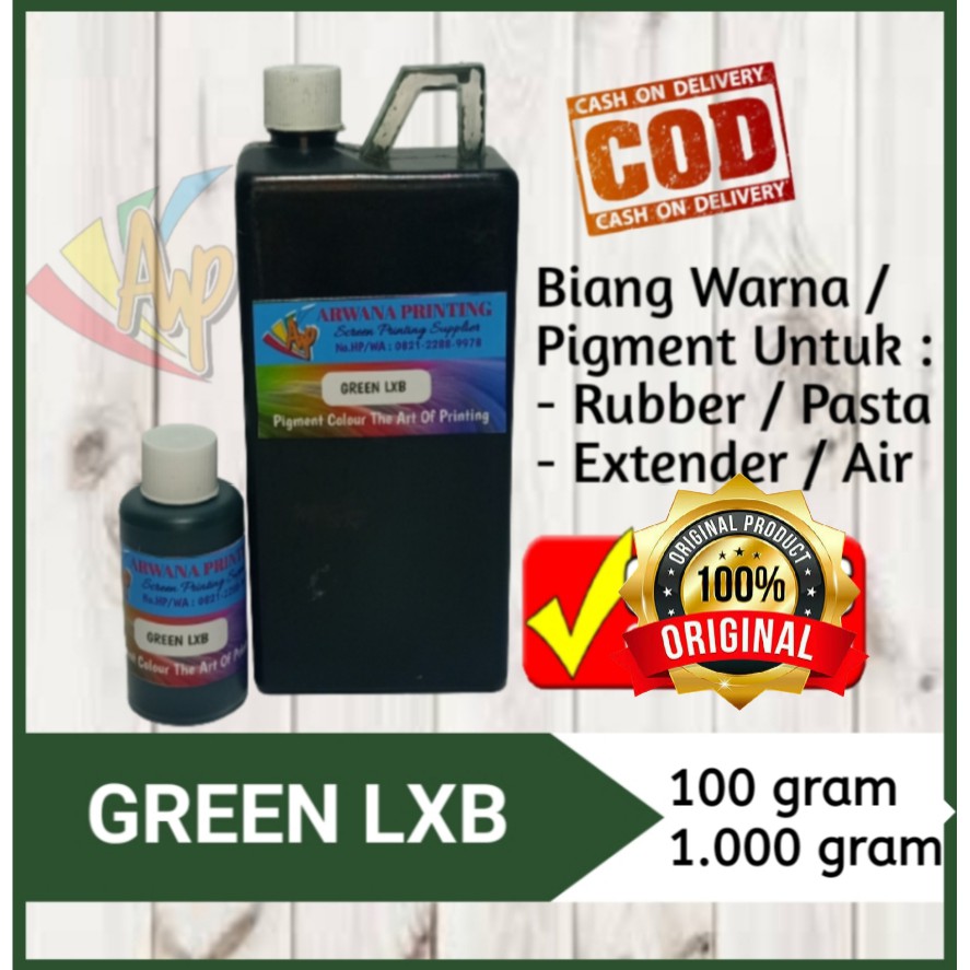 

Pigment Biang Warna Sablon Hijau Green LXB 100 Gram