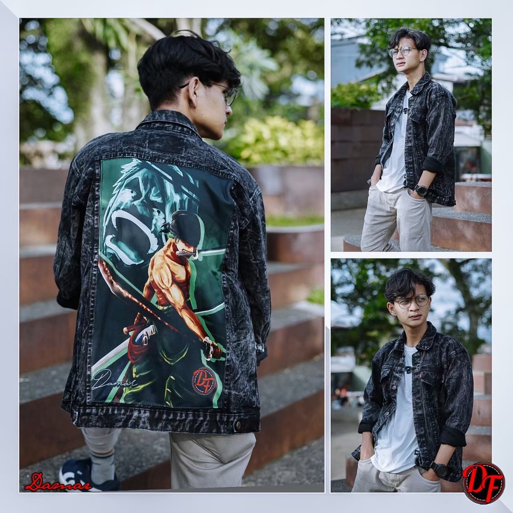 JAKET JEANS DENIM PRINTING GAMBAR ANIMASI REMAJA MOTOR GAUL KEKINIAN TREND 2022 TERLARIS