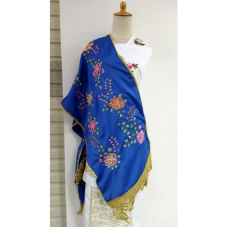 Selendang koto gadang bordir motif kapalo samek-Biru BRI