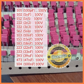 Kapasitor MKM Merah 101 102 104 103 222 223 472 562 333 393 473 683 224 100V Capasitor Non Polar