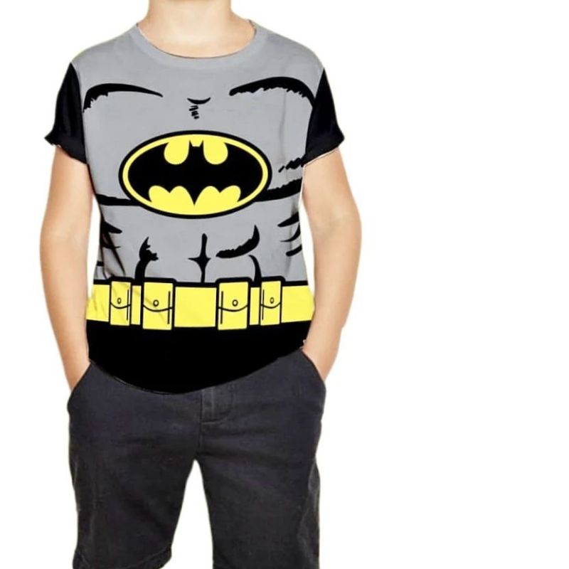 Kaos Anak Superhero Laki Laki Premium Branded Atasan Sablon Distro Cowok Keren Kostum Spiderman Captain Superman Hulk Ironman Batman Starwars