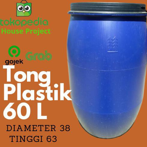 ✅Murah Drum Air / Tong Sampah / Tong Biru Tebal / 60 L Liter Baru