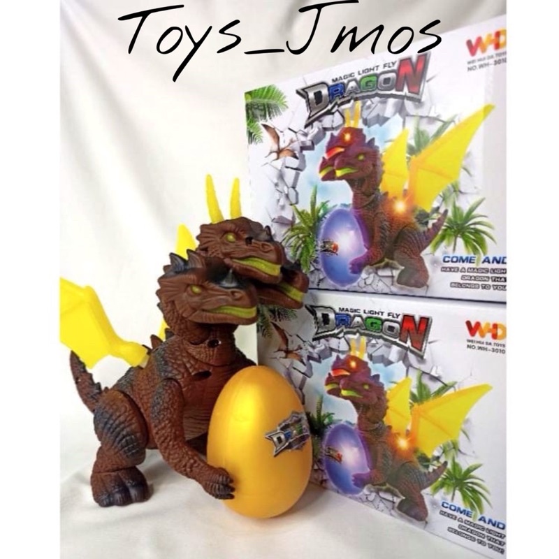 MAINAN NAGA KEPALA3 BISA NYALA DAN TELUR