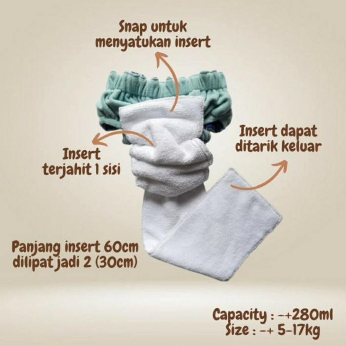 NINGRAT AIO Drypants Popok Kain Clodi Pull Up Pants Dry Pant Ukuran Reguler