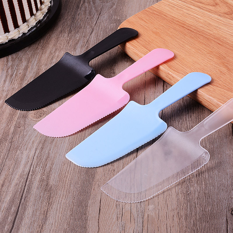 Set Pisau Sendok Piring Kue Ulang Tahun Pesta Pemotong Kue Ultah Untuk 5 Orang Plastic Cake Pie Cutter  Server Utensil / Birthday Plastic Cake Knife  / Frosting Fondant Pastry Cake Slicer Cutter Kitchen Tools