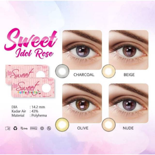 SOFTLENS I-DOL ROZE by SWEET BEIGE/NUDE/CHARCOAL/OLIVE ( NORMAL &amp; MINUS )