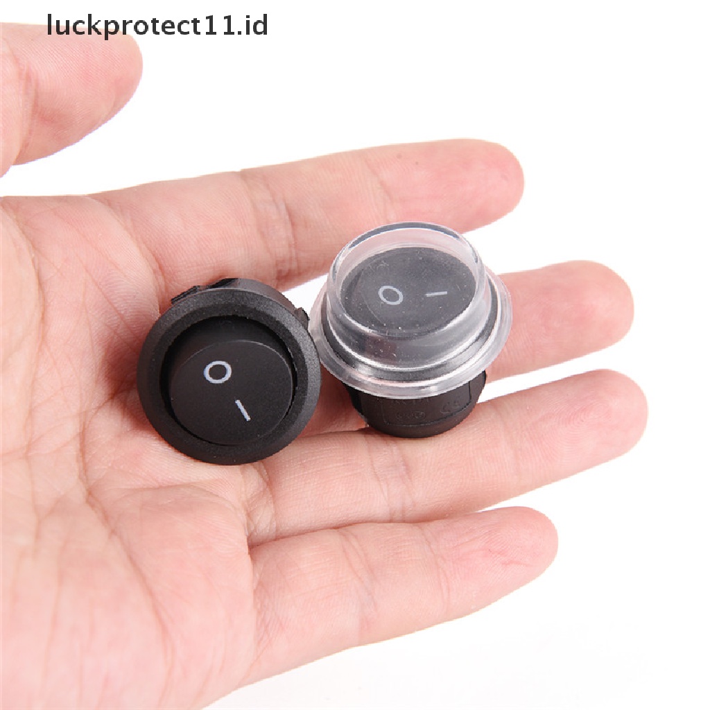 // Hg &amp; ID// 1Pc Saklar Toggle Rocker Mobil 2-PIN ON-OFF SPST Bulat Dot+Penutup Anti Air