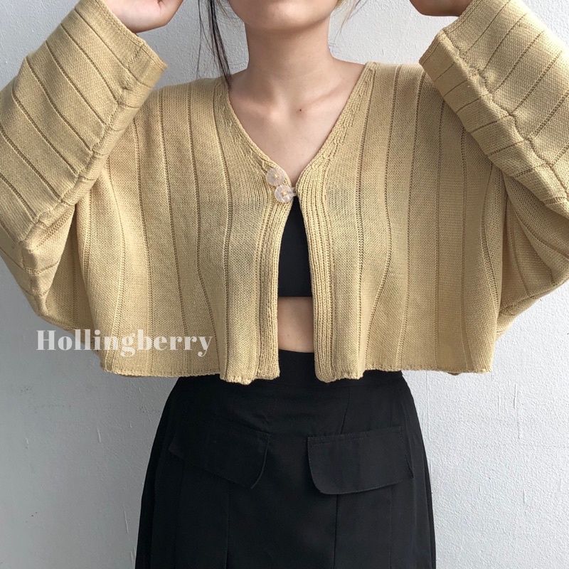 Hollingberry - Joy Cardigan Oversize Crop Knit