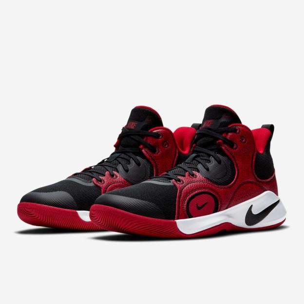 sepatu basket pria nike fly by mid 2 black gym red original 100% bnib