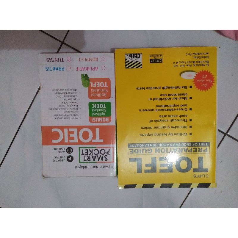 

BUKU TOEFL, TOEIC, FISIKA SMA, NOTEBOOK, TEMPAT PENSIL