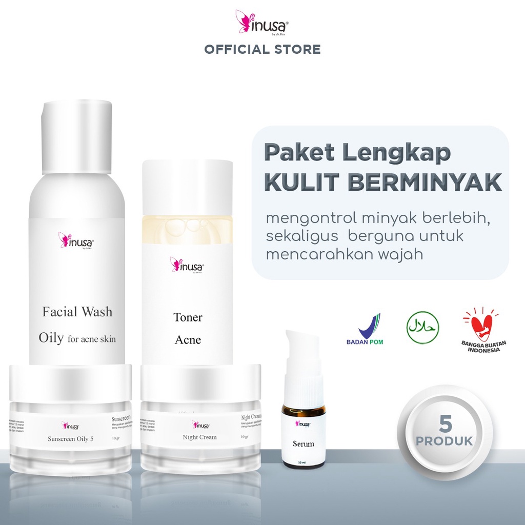 Inusa Brightening For Oily Skin Paket Lengkap