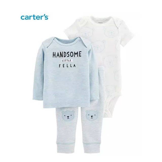 Baju Setelan Bayi Celana Panjang Jumper Baby Boy Cowok Laki-Laki 6 9 Bulan 1 2 Tahun 3in1