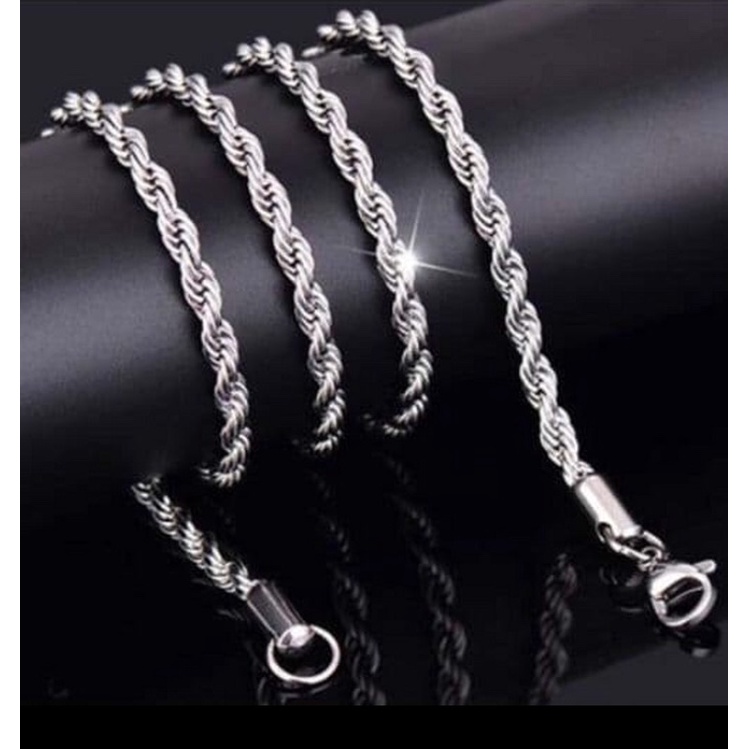 Kalung Rantai / Kalung Rantai Titanium ROPE/Tambang Import Anti Karat