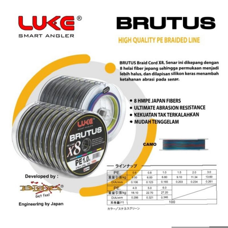 Senar PE X8 Luke Brutus 100M Multi Colour