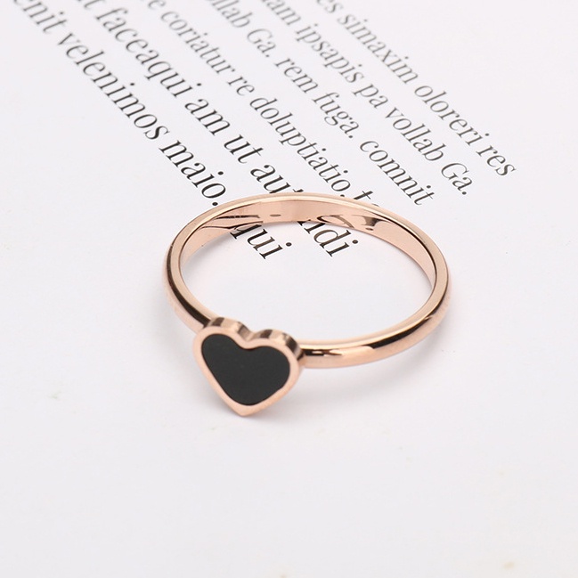 Cincin titanium hitam cincin wanita fashion ring korea rings