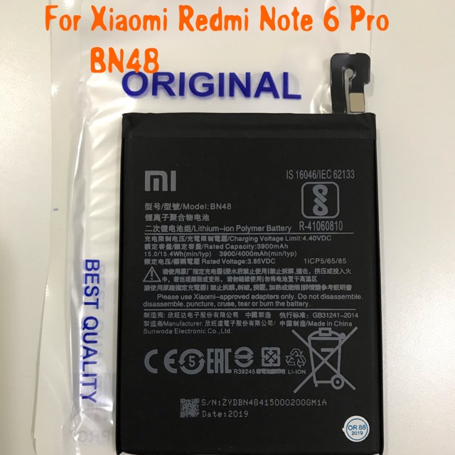 (P) Baterai batre batere battery Original Xiaomi Redmi Note 6 pro / BN48