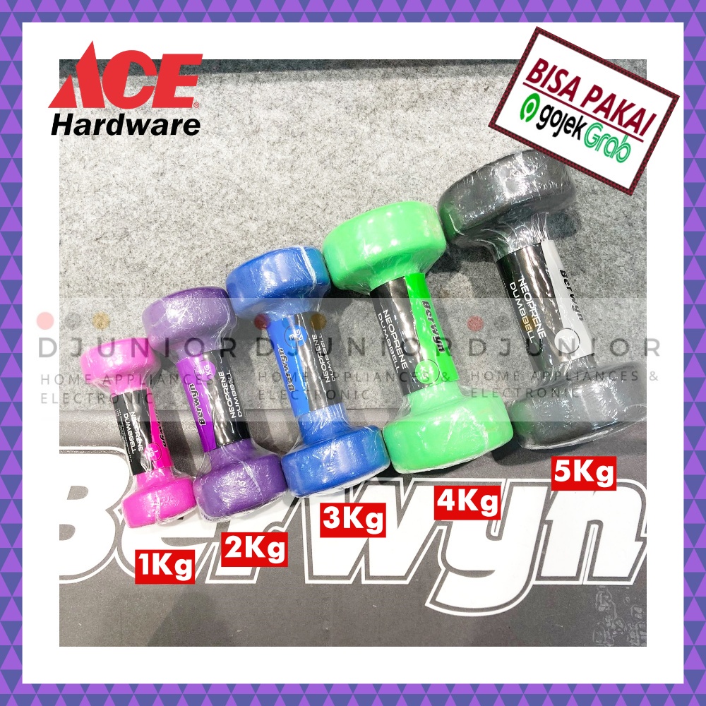 ACE BERWYN - BARBEL DUMBBELL NEOPRENE 1 KG / 2 KG / 3 KG / 4 KG / 5 KG / 1KG / 2KG / 3KG / 4KG / 5KG