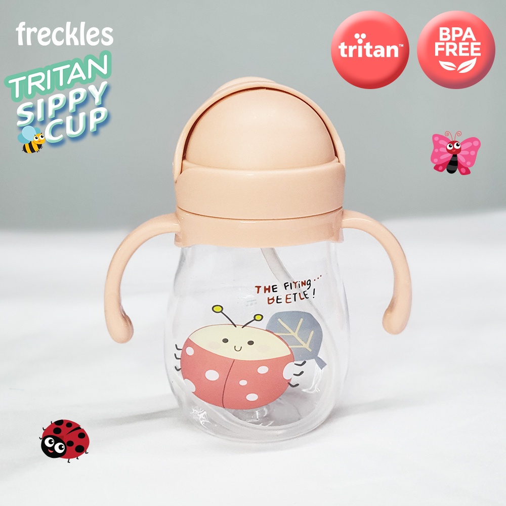 Freckles Water Bottle Tritan Sippy Cup Ladybug Pink Botol Minum Anak 210ml