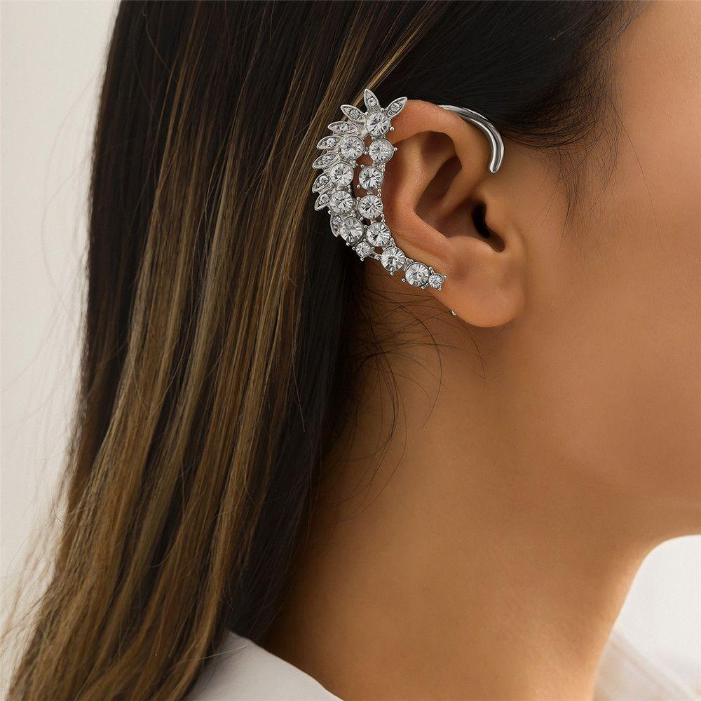 Top Rhinestones Ear Cuff Fashion Hadiah Perhiasan Anting Non Piercing